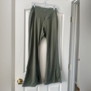 Women's Olive Green Flared Leggings